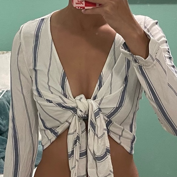 Roxy Tie Front Long Sleeve - Picture 1 of 5